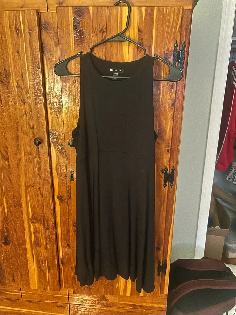 Athleta Black Midi Sleeveless Fit-and-Flare Dress - Picture 1 of 3